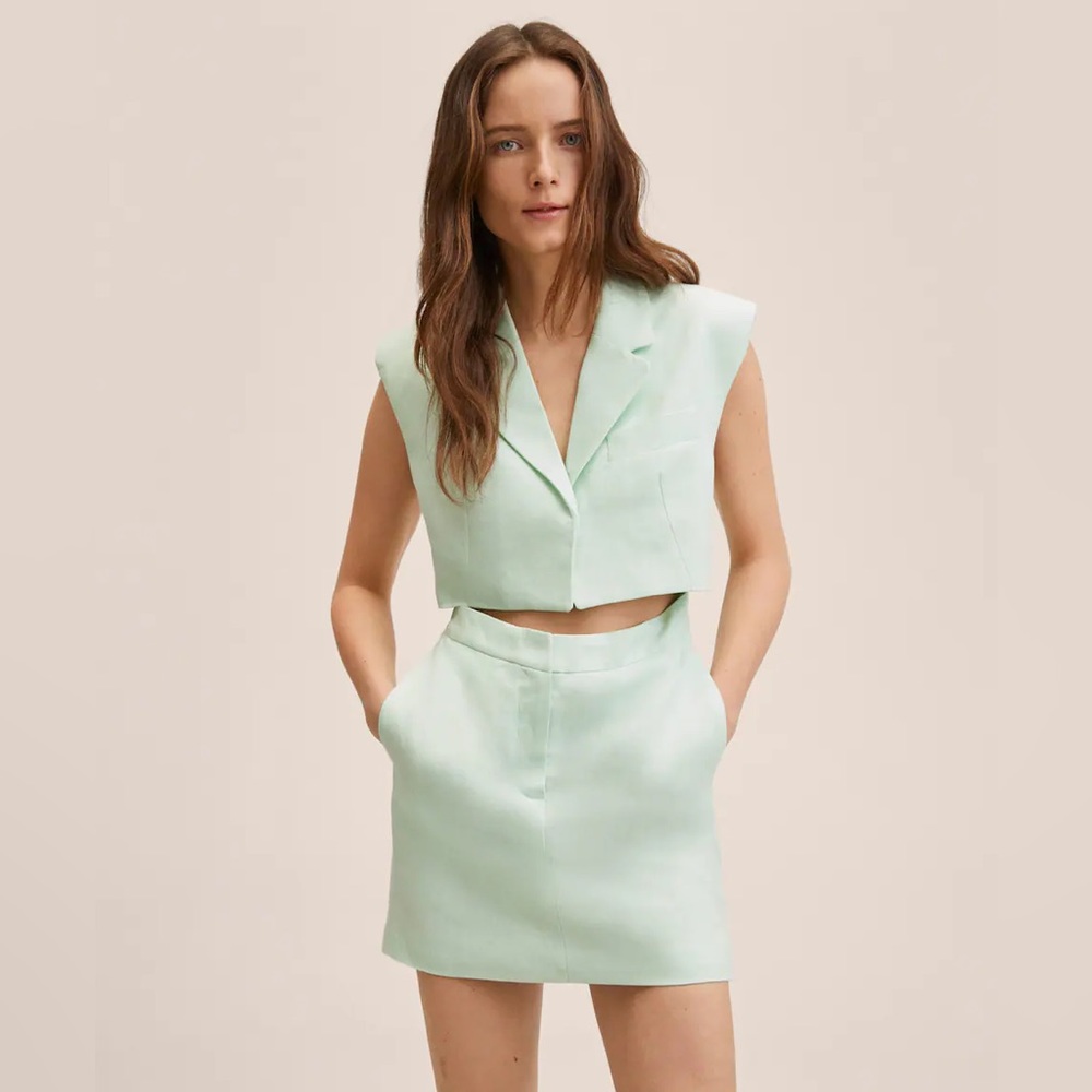 XL Cut-Out Linen Blend Dress from MANGO - NWT